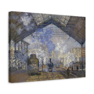 La Gare Saint-Lazare - Claude Monet (1877) - Impressionist Canvas Print