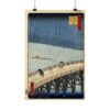 Sudden Shower over Shin-Ōhashi Bridge and Atake - Utagawa Hiroshige (1857) - Japanese Woodblock Poster Print