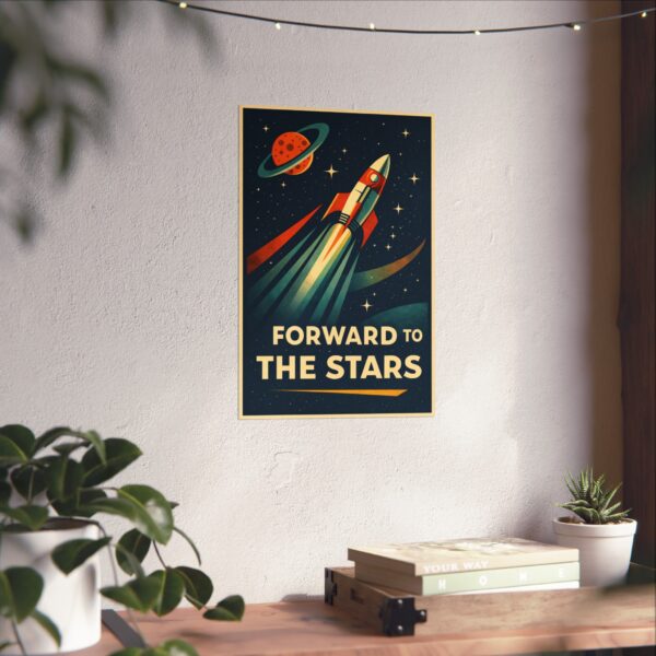 8500140213034531755_2048.jpeg Forward to the Stars - LUNE Original - Space Age Poster Print
