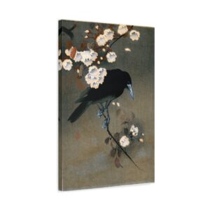 8749305786137349999_2048.jpeg Crow and Blossom - Ohara Koson (c. 1910) - Japanese Woodblock Canvas Print