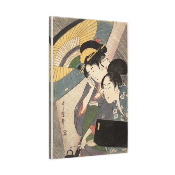 8954010991362093455_2048.jpeg Geisha and Attendant on a Rainy Night - Kitagawa Utamaro (c. 1797) - Japanese Woodblock Canvas Print