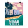 Miami, Florida - LUNE Original - Vintage Travel Poster Print