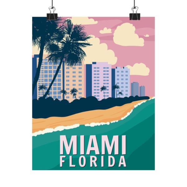 Miami, Florida - LUNE Original - Vintage Travel Poster Print
