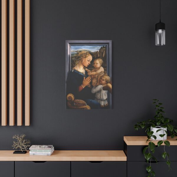 9959036305514870968_2048.jpeg Madonna and Child with Two Angels - Fra Filippo Lippi (c. 1465) - Renaissance Canvas Print